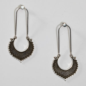 Sterling Silver Architectural Egyptian Lotus Earring