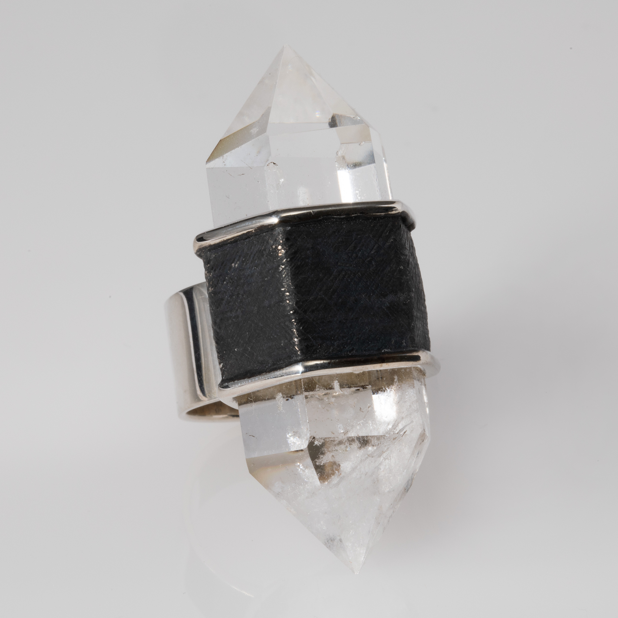 Sterling Silver Large Crystal Ring