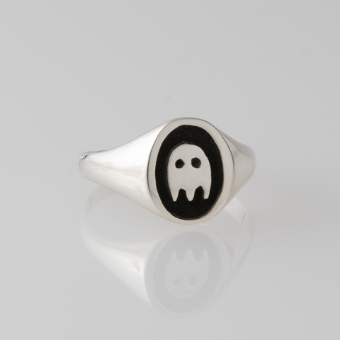 Sterling Silver Ghost Signet Ring