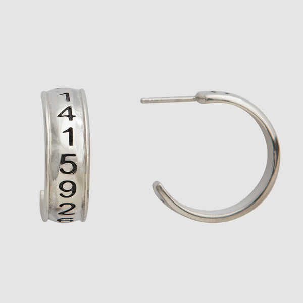 Silver Silver Pi Symbol Earring