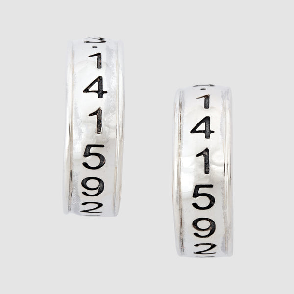 Silver Silver Pi Symbol Earring