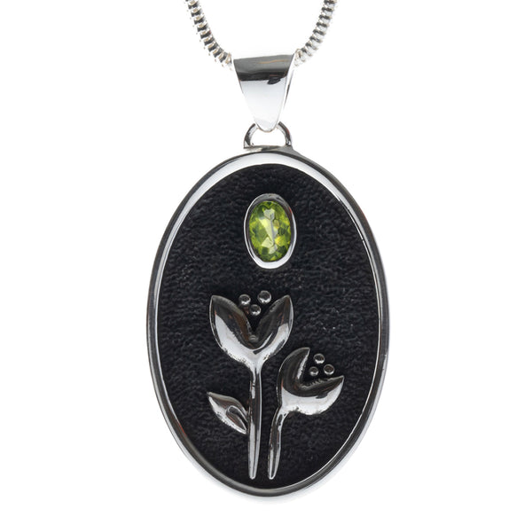 Sterling Silver Tulip Pendant with 18k Gold Plate Accent