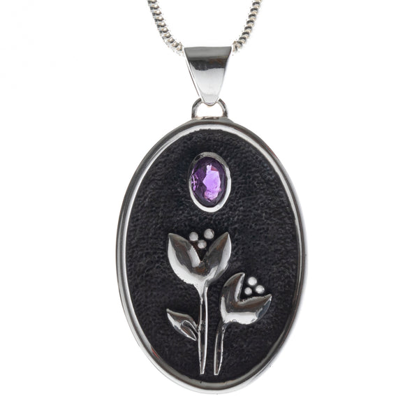 Sterling Silver Tulip Pendant with 18k Gold Plate Accent