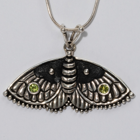 Sterling Silver Large Moth Pendant