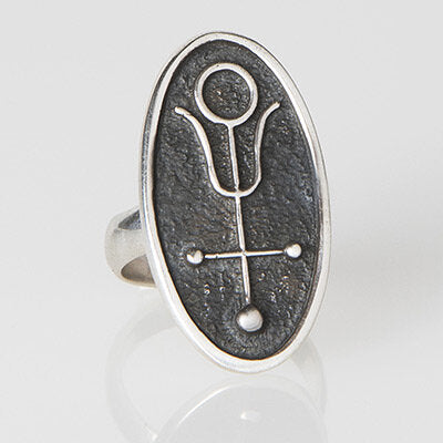 Sterling Silver “Antimony” Elemental Symbol Ring