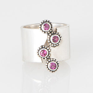 Sterling Silver Cascading Flowers Ring