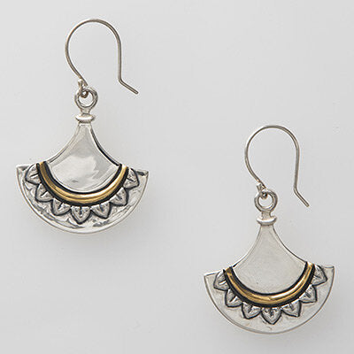 Sterling Silver with 18k Gold Plate accent  Egyptian Motif Earring