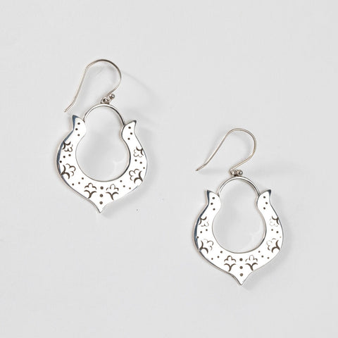 Sterling Silver Sarong Pattern Earring