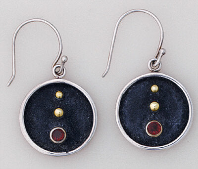 Sterling Silver with 18k Gold Plate accent Bindu Earring