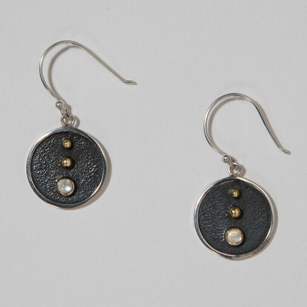 Sterling Silver with 18k Gold Plate accent Bindu Earring