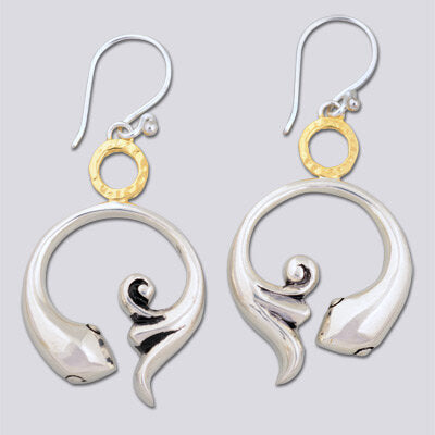 Sterling Silver with 18k Gold Plate accent Koi under Sunset Earring