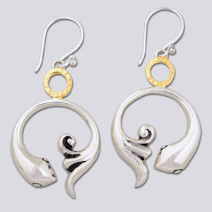 Sterling Silver with 18k Gold Plate accent Koi under Sunset Earring