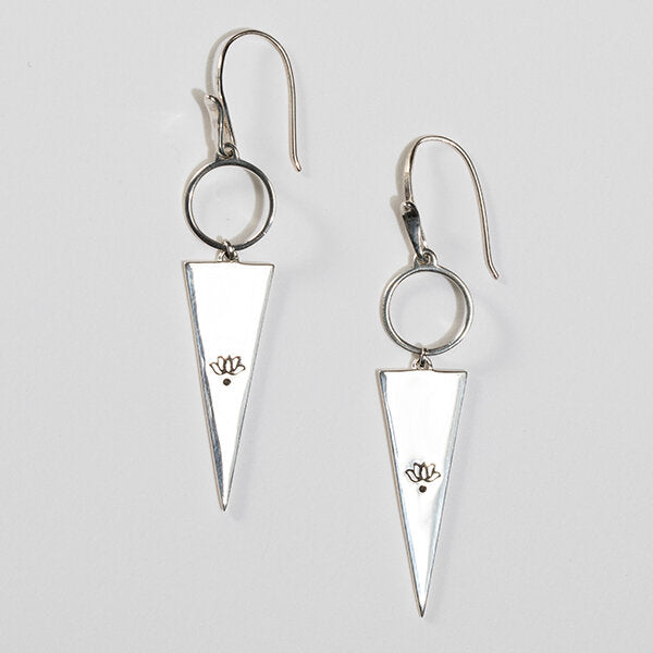 Sterling Silver Modern Triangle Earring
