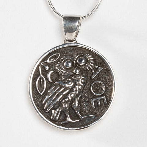 Sterling Silver Athena Owl Pendant