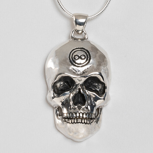 Sterling Silver Infinity Skull Necklace