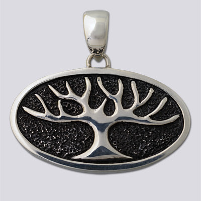 Sterling Silver Tree of Life Oval Pendant