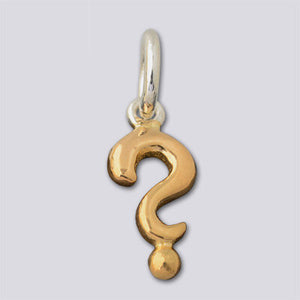 Sterling Silver with 18k Gold Plate Question Mark Charm Necklace