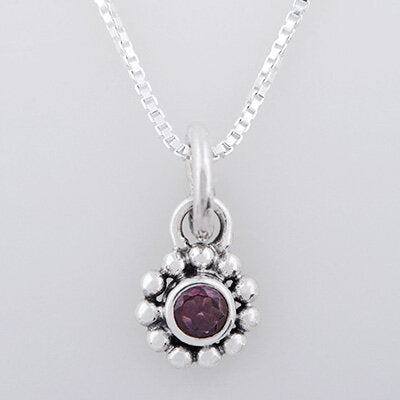 Sterling Silver Small Flower Charm Necklace