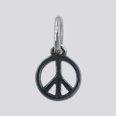 Sterling Silver Oxidized Peace Charm Necklace