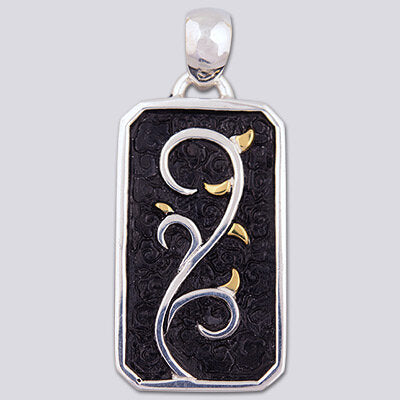 Sterling Silver Thorn with 18k Gold Plate accent Pendant