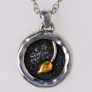 Sterling Silver Bud in the Mud with 18k Gold Plate accent Necklace