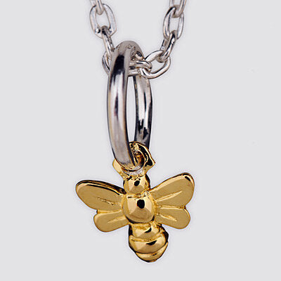 Sterling Silver with 18k Gold Plate Bee Charm Necklace