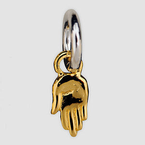 Sterling Silver with 18k Gold Plate Hamsa Charm Necklace