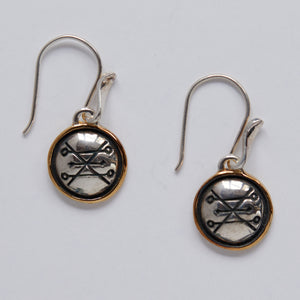 Sterling Silver Venus with 18k Gold Plate accent Earring