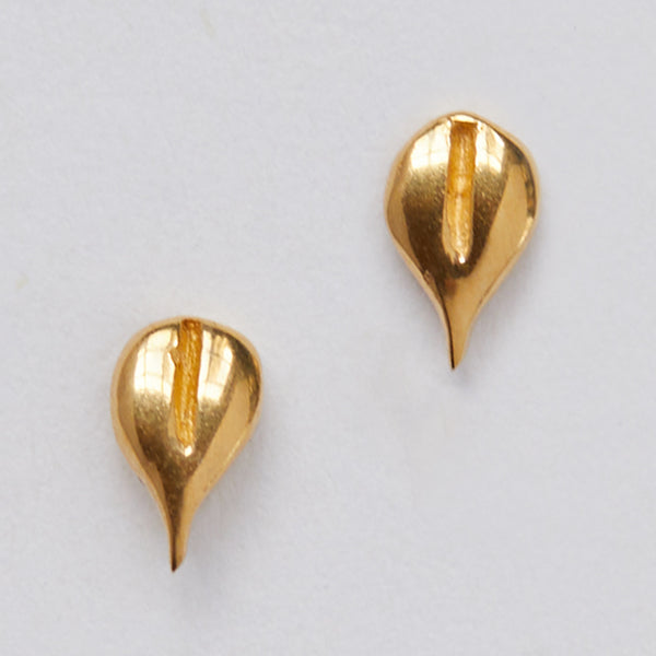 Sterling Silver Leaf Stud Earring (also available with 18k Gold Plate)